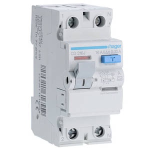 Дифреле (УЗО) Hager CD216J 2-полюсне 6kА 16 А 30mA тип А