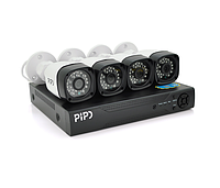 Комплект видеонаблюдения Outdoor 016-4-5MP Pipo (4 уличных камеры, кабеля, блок питания, видеорегистратор )
