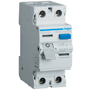 Дифреле (УЗО) Hager CD240J 2-полюсне 6kА 40А 30mA тип А