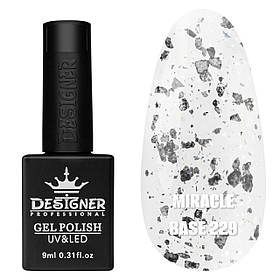 Камуфлююча кольорова база Miracle base Дизайнер із пластівцями Юкі для нігтів, 9 мл. 229