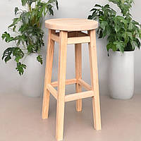 ПАБ Табурет Стандарт Високий Барний Дерев'яний Стілець з дерева Вільха Для Барної стійки, Кав'ярні або на Балкон 75 см