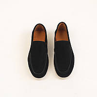 Лоферы мужские замшевые Черные туфли для мужчины Shoper Лофери чоловічі замшеві Чорні туфлі для чоловіка