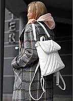 Женский рюкзак сумка белый, компактный рюкзак для девушек, рюкзак стеганый для работы BIMA