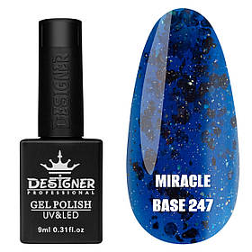 Камуфлююча кольорова база Miracle base Дизайнер із пластівцями Юкі для нігтів, 9 мл. 247