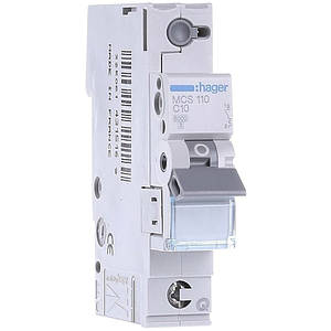 Автоматичний вимикач Hager MCS116 1-полюсний 6kA In=16A тип C QC
