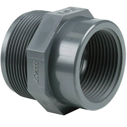 Перехідник нарізний ПВХ Effast RERRIE040D, d1-1/4"x1", фото 1