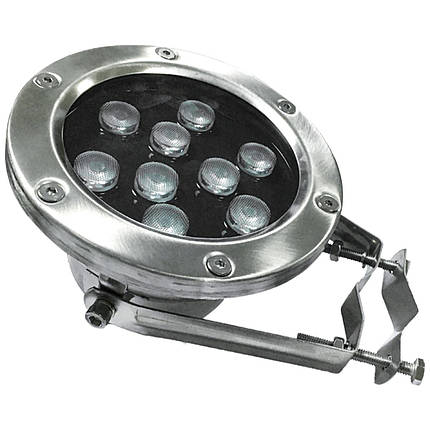 Прожектор для фонтана Aquaviva (9LED 9 Вт 12/24 В) RGB на трубу, фото 1