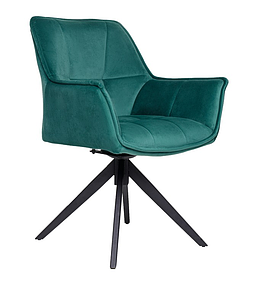 Стілець поворотний R-68 смарагдовий велюр + чорний TM Vetro Mebel