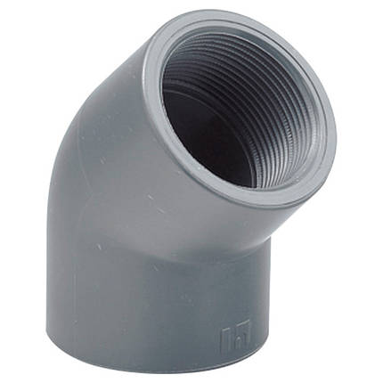 Коліно нарізне 45° ПВХ Hidroten 1002312, ВР/ВР, d3/4", фото 1