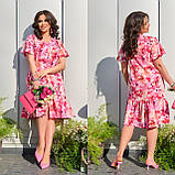 Жіноче літнє плаття халат міді довжини Тканина софт Розміри 50-52, 54-56, 58-60, 62-64, фото 6