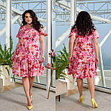 Жіноче літнє плаття халат міді довжини Тканина софт Розміри 50-52, 54-56, 58-60, 62-64, фото 5