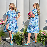 Жіноче літнє плаття халат міді довжини Тканина софт Розміри 50-52, 54-56, 58-60, 62-64, фото 8