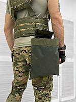 Тактическая сумка для сброса fagot олива, военная навесная брезентная сумка сброса фиксация липучкой 24×23×7