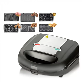 Мультимейкер електричний 6 змінних пластин / Вафельниця, гриль, сендвічниця