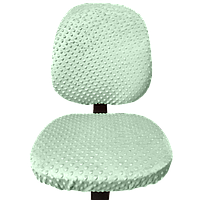 Универсальный плюшевый чехол с закрытой спинкой на офисное кресло, натяжной на резинке от MinkyHome Салатовый