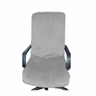 Натяжной чехол (плюш) на компьютерное кресло директора от MinkyHome + чехлы на подлокотники. Светло-серый