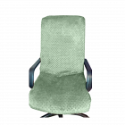 Натяжной чехол (плюш) на компьютерное кресло директора от MinkyHome + чехлы на подлокотники. Салатовый