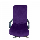 Натяжной чехол (плюш) на компьютерное кресло директора от MinkyHome + чехлы на подлокотники. Фиолетовый