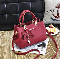 Женская сумка с брелоком Красная сумочка для женщин Shoper Жіноча сумка з брелоком Червона сумочка для жінок