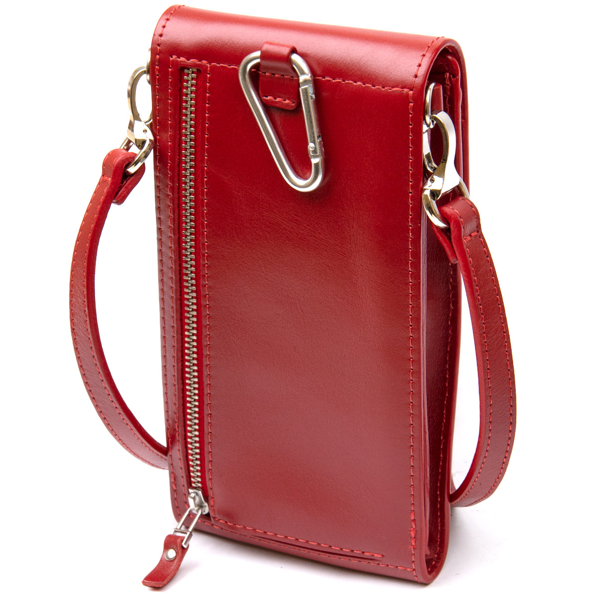 Женская кожаная сумка-кошелек GRANDE PELLE 11441 Красный Shoper Жіноча шкіряна сумка-гаманець GRANDE PELLE - фото 2 - id-p2191078161
