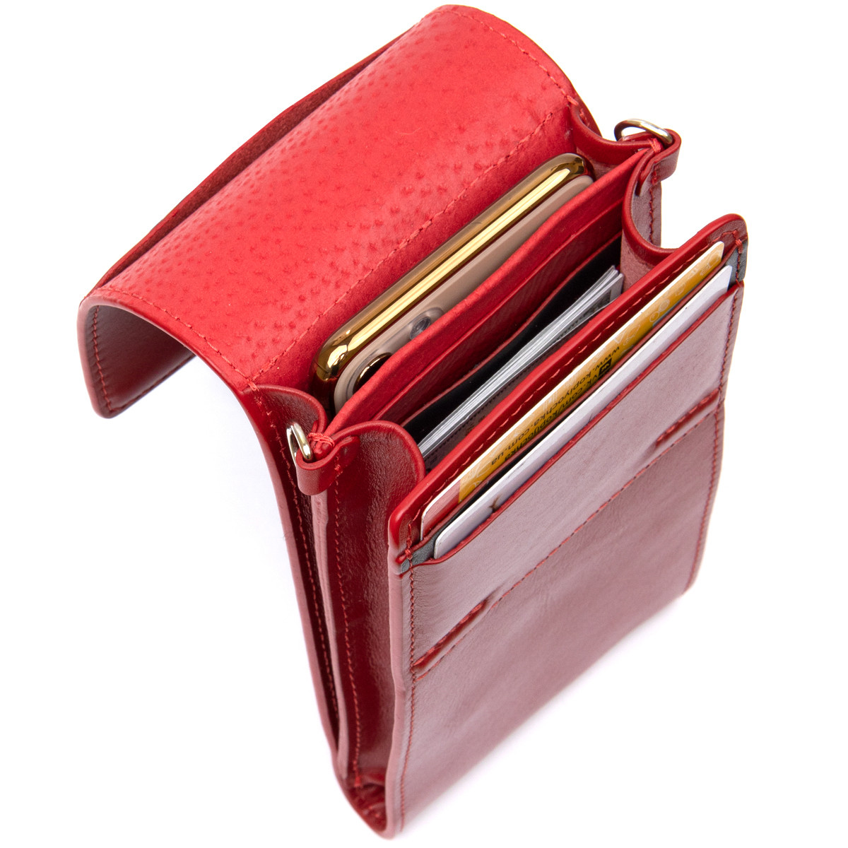 Женская кожаная сумка-кошелек GRANDE PELLE 11441 Красный Shoper Жіноча шкіряна сумка-гаманець GRANDE PELLE - фото 3 - id-p2191078161