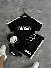 Чоловічий літній костюм Nasa Футболка + Шорти + Кепка + Барсетка у подарунок червоний з чорним комплект Наса, фото 5