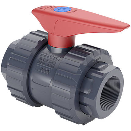 Кран кульовий ПВХ Hidroten 1011097, з нарізним закінченням, d2", фото 1