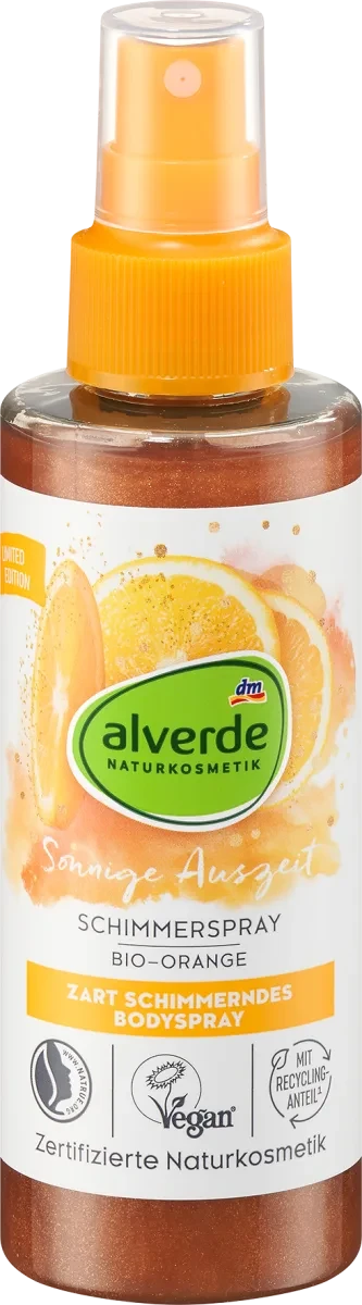 Шиммер-спрей для тіла alverde NATURKOSMETIK Schimmerspray Sonnige Auszeit, 150 мл