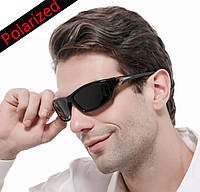 Солнцезащитные очки для мужчин Polarized на лето узкие, очки мужские из пластика классические от солнца черные