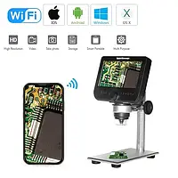 Професійний портативний цифровий мікроскоп Wi-Fi 1080P 2MP HD 50-1000X LSD екран 4.3" вбудований
