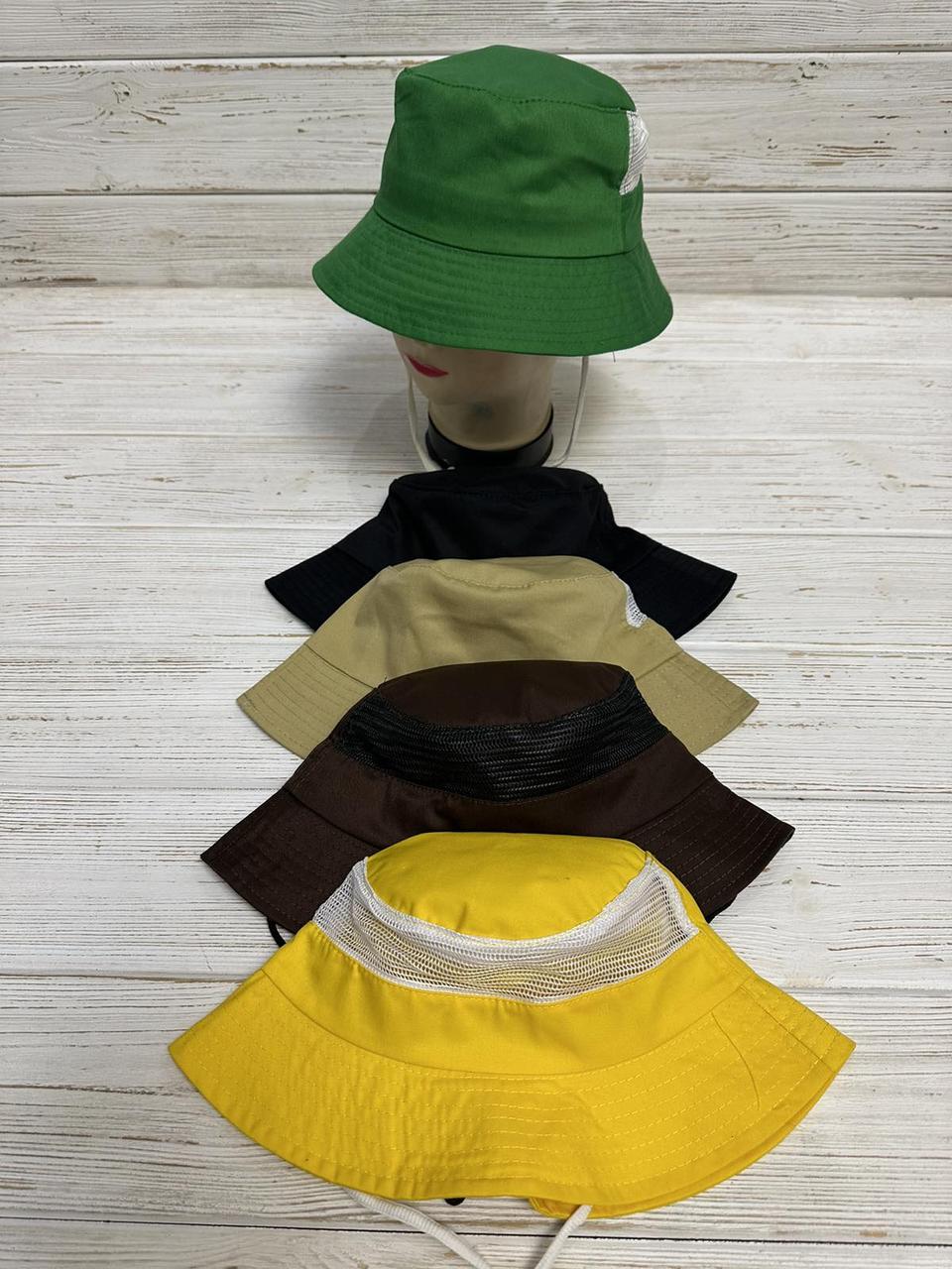 Панама для підлітка на шнурку з сіткою Оптом коттон