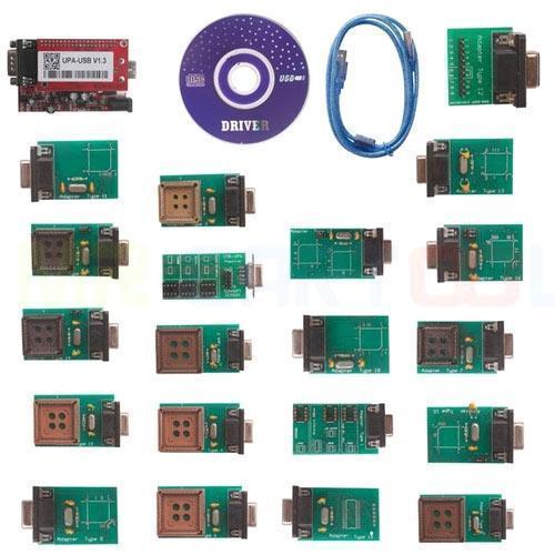 UPA USB V1.3 програматор автомобілів чип-тюнінг EEPROM та 19 адаптерів, USB-кабель, диск з ПЗ