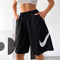 Летние женские шорты бермуды Nike (черные, меланж) 42-44, 46-48 и 50-52 размеры