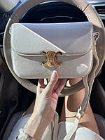 Сумка жіноча Celine Teen Triomphe Bag in Shiny Calfskin Pink Селін молочна DN094