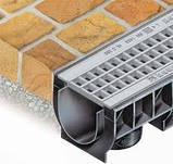 Лоток Bielbet водовідвідний пластиковий  з решіткою сталевою оцинкованою щілинною А15, фото 6