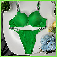 Комплект женский Victoria s Secret Rhinestone Green Женское белье и купальники Victoria's Secret L