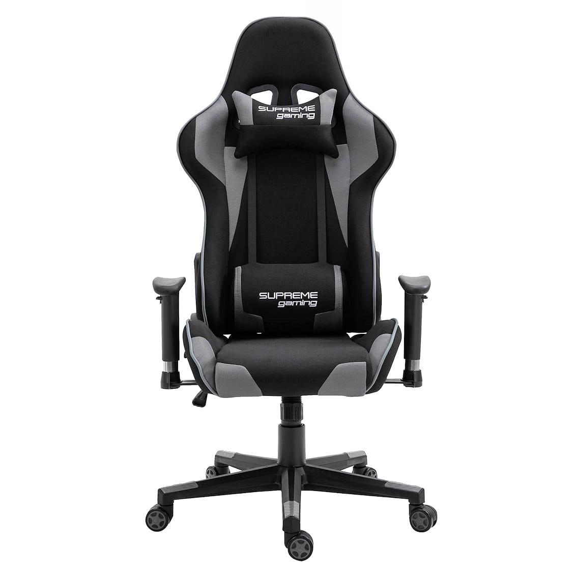 Геймерське крісло для геймерів Black/Gray - PlayMaker обтягнуте тканиною