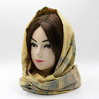 Шарф женский на голову, Желтый теплый шарф