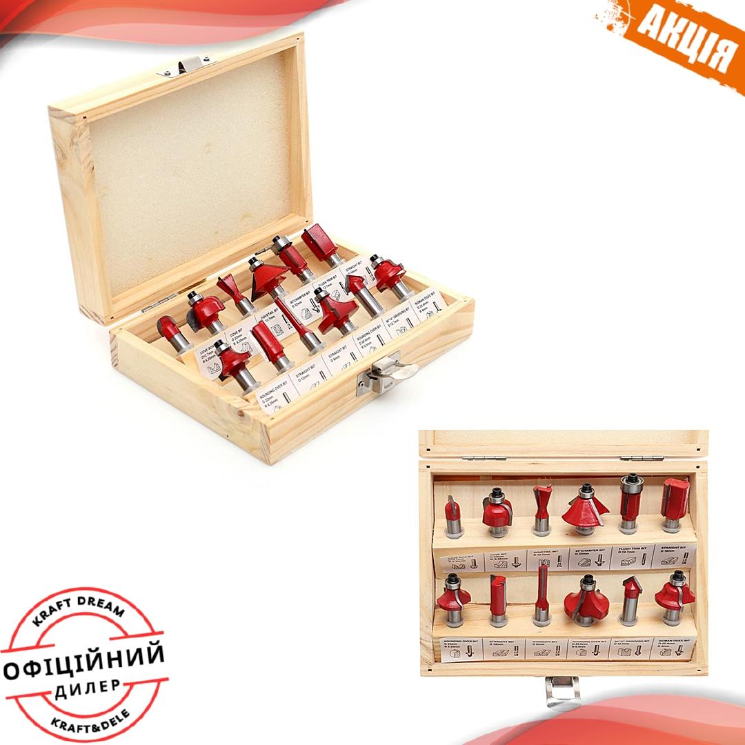 Набор фрез Kraft&Dele KD10282, 12 единиц в футляре Kraft (ID#2176649263 ...