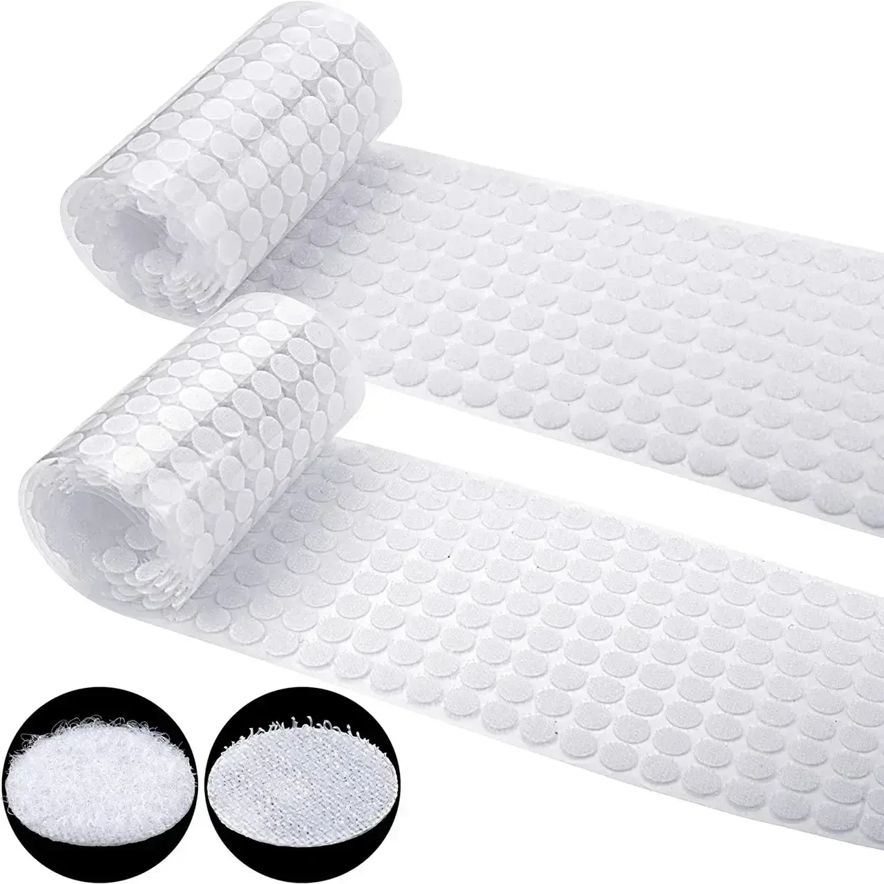 Лмпучки круглі самоклеючі, білі, велкро Velcro 10мм (1000пар!)