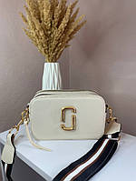 Жіноча сумка Marc Jacobs LOGO beige Марк Джейкобс бежева 0058