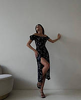 Женское стильное платье миди с цветочным принтом ткань: софт принт Мод 173