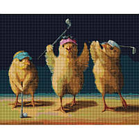 Алмазная мозаика "Цыплята гольфисты" ©Lucia Heffernan DBS1224, 40x50 см Shoper Алмазна мозаїка "Курчата