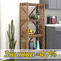 Hexagonica стеллаж дерево на 4 полки, открытый стеллаж этажерка Flowers (1500В х 750Ш х 300Г)