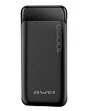 Компактний потужний акумулятор Power Bank Awei P37K 10000 mah повір банк з 2 портами USB, фото 2