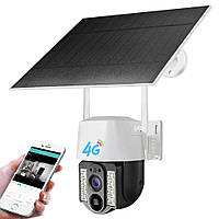 Камера видеонаблюдения 4G с солнечной панелью / Уличная камера наблюдения под сим карту