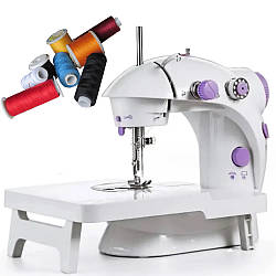 Портативна швейна машинка зі столом Mini Sewing SM202A / Швейна машинка для дому / Міні швейна машинка