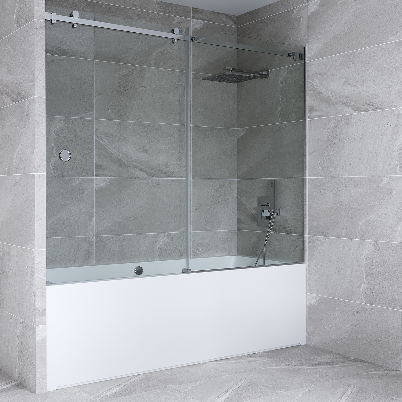 Перегородка для ванної розсувна з глухою частиною, фото 1