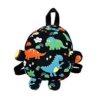 Детский рюкзак A-1025 Dinosaur на одно отделение с ремешком Black ha