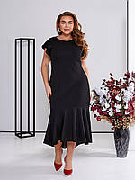 Изящное классическое платье стильного фасона черный-RudSale